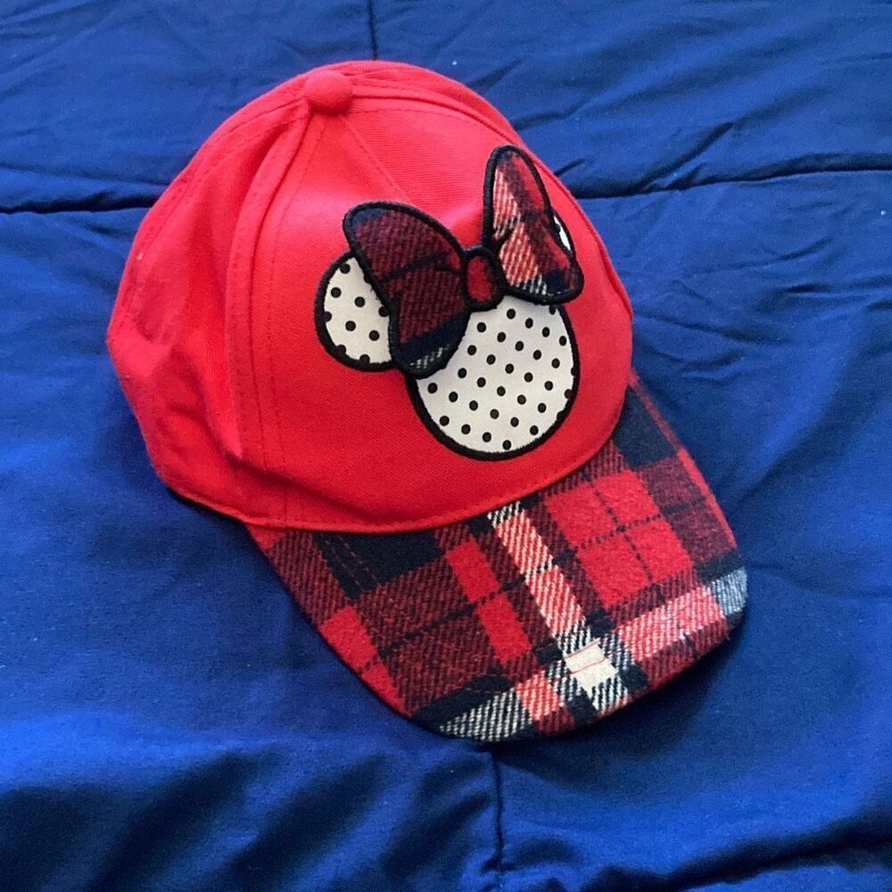 Disney Junior Minnie Mouse Toddler Adjustable Plaid Ball Cap Hat